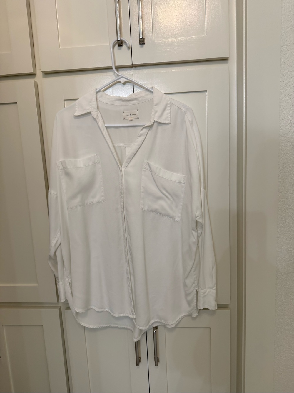Lou & Grey Relaxed White Button-Down Shirt